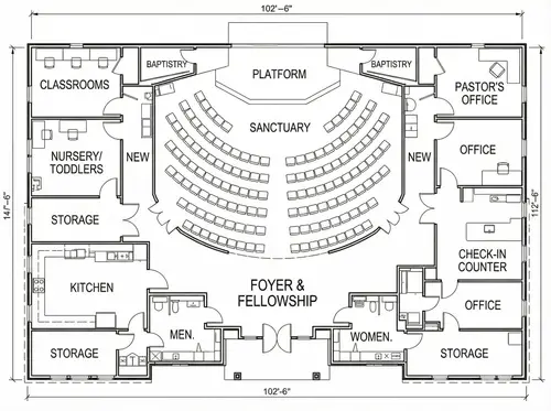 Modern Church Floor Plan Design
