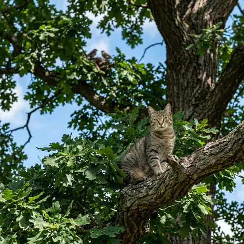Create a Cat in a Tree - Serene Outdoor Scene