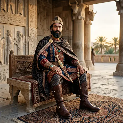 Noble Persian Man in Elegant Attire