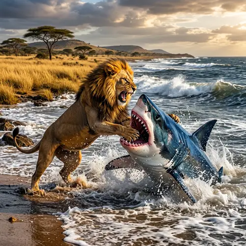 Lion vs Shark: Epic Showdown in Nature's Arena
