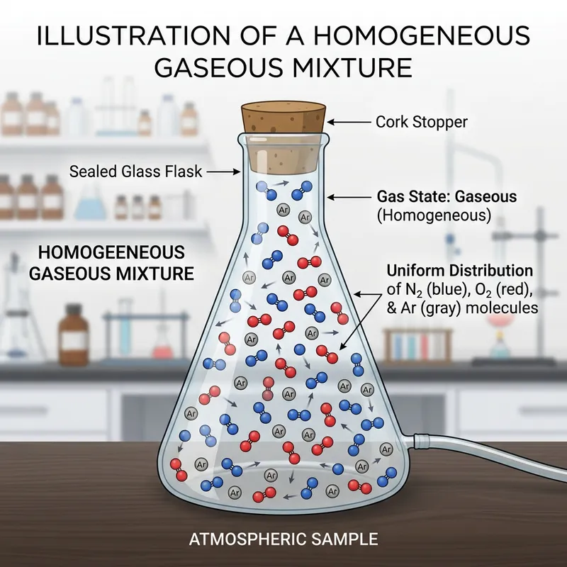 Gaseous Homogeneous Mixture Illustration