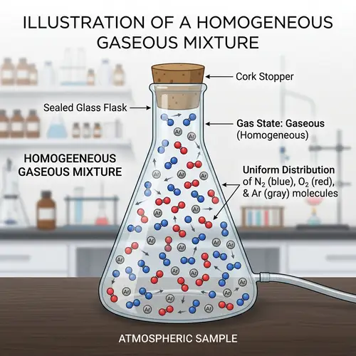 Homogeneous Mixture in Gaseous State Illustration