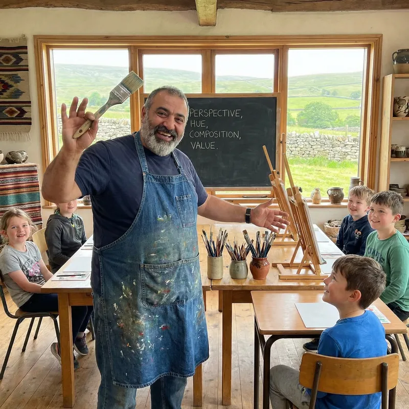 Country-Specific Art Teacher's Self-Introduction Inspires Students