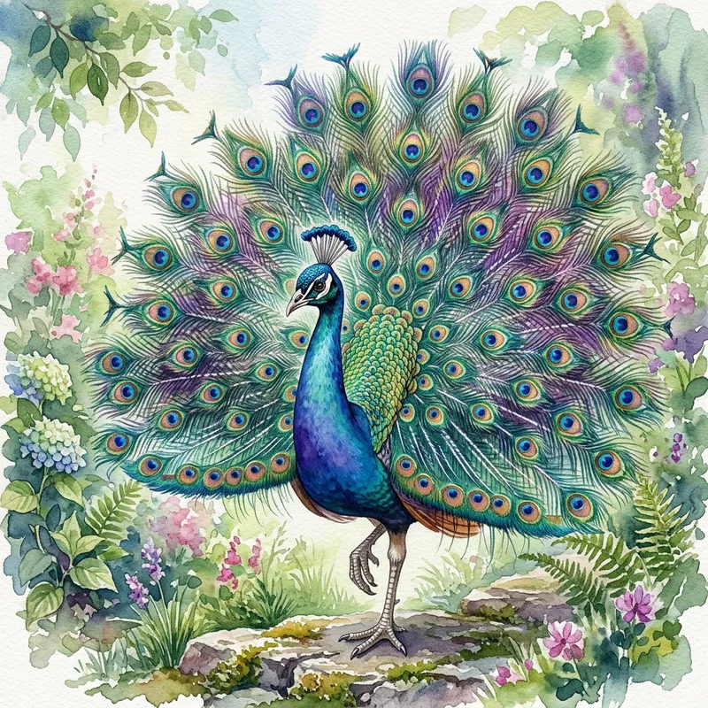 Majestic Peacock Painting by Panasenko Majestic Peacock Painting by Panasenko