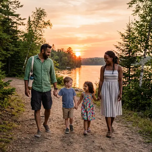 Family Day Out: Children Returning from the Lake