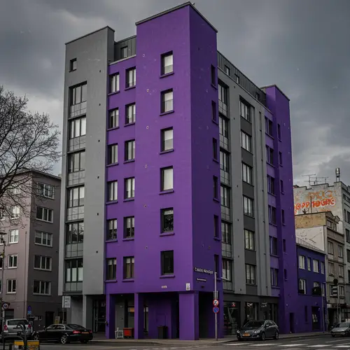 Building in Grey and Purple Design Ideas