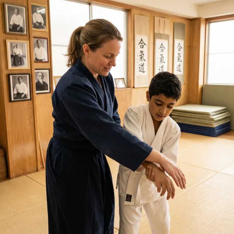 Aikido Lesson: Instructor & Student Mastering Kote Gaesi Move