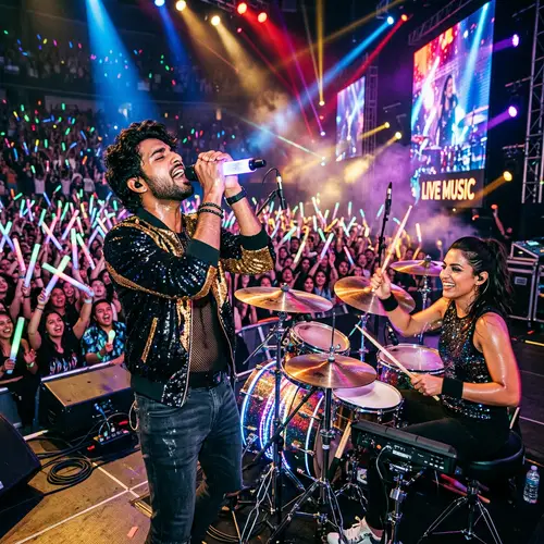 Electrifying Performance by South Asian Male Singer & Middle-Eastern Female Drummer