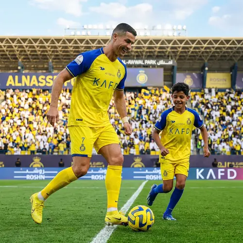 CR7 & Son Playing for Al Nassr: Father-Son Duo in Action