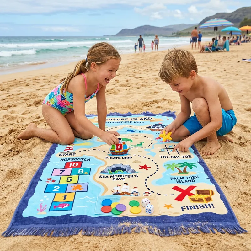 Interactive Kids Beach Towel Design for Playful Fun