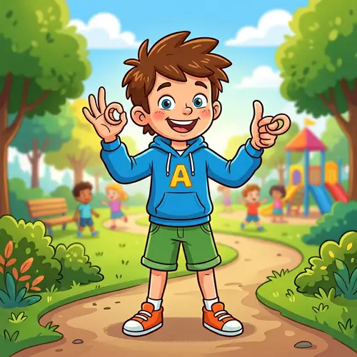 Cartoon Character Giving OK Sign | Thumbs Up Illustration