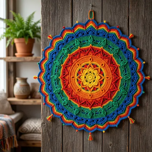 Colorful Crochet Mandala - 19 Inches Round