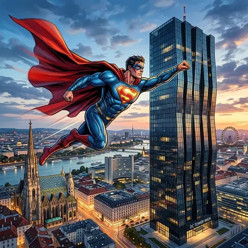 Superman Flying in Wien