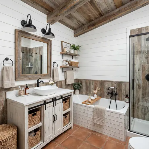 Farmhouse Style Bathroom Transformation Ideas