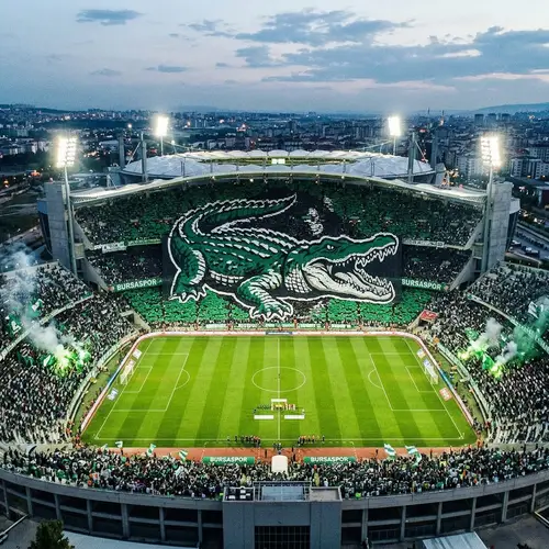 Bursaspor Fans Alligator Choreography at Sports Stadium Event