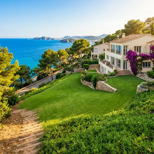 House with Sea View and Colorful Garden