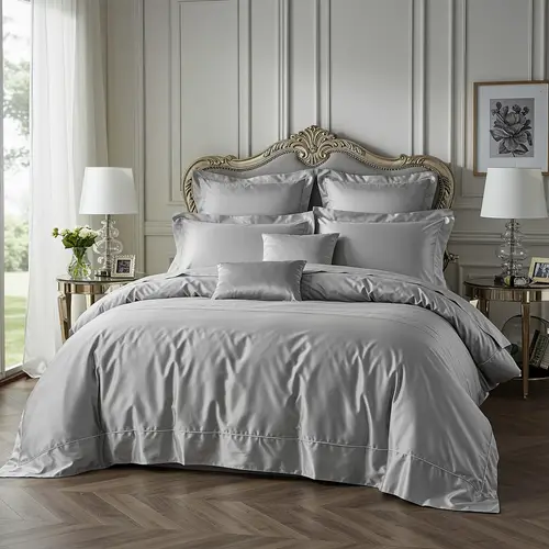 Luxury Silver Cotton Bed Linen for Elegant Bedrooms