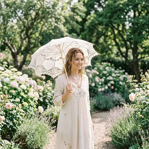 Crochet White Umbrella Model