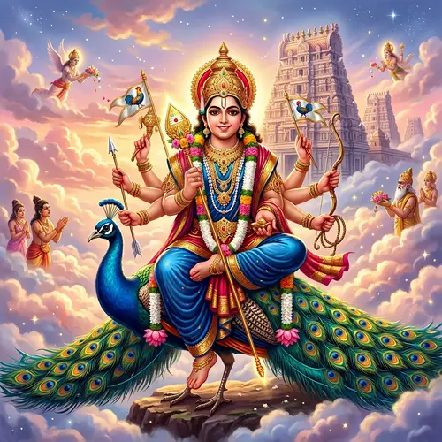 Divine Hindu Deity Murugan: Symbol of Youth and Power