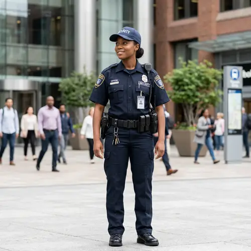 Female Security Officer in Police Style Uniform
