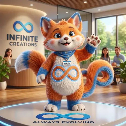 Unique Animal-Shaped Company Mascot with Infinity Symbol