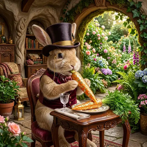 Luxurious Bunny Enjoying World's Finest Carrot