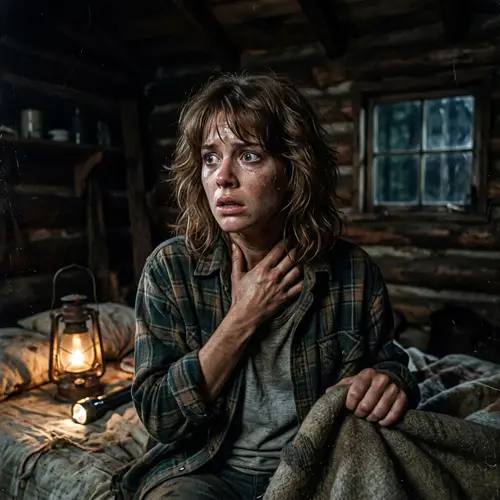 80s Cinematic Camp Scene with Jason Voorhees