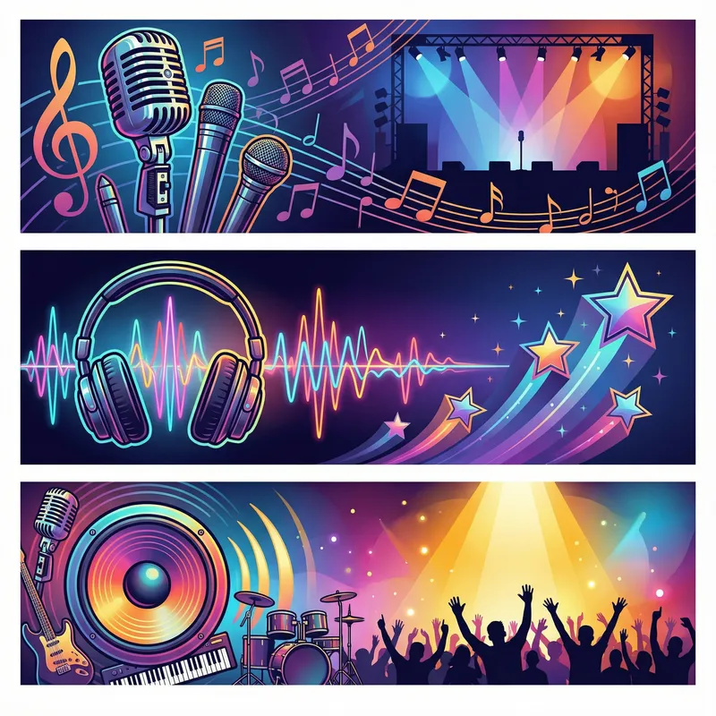 Podcast Banner Designs for Music Talent Competition Podcast Banner Designs for Music Talent Competition