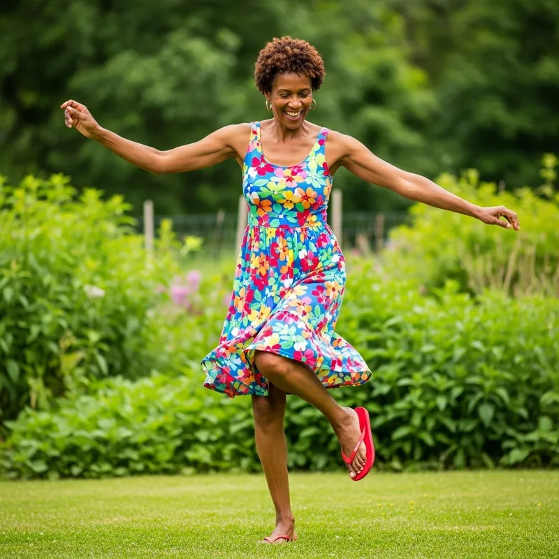 Dancing Woman in Flip Flops