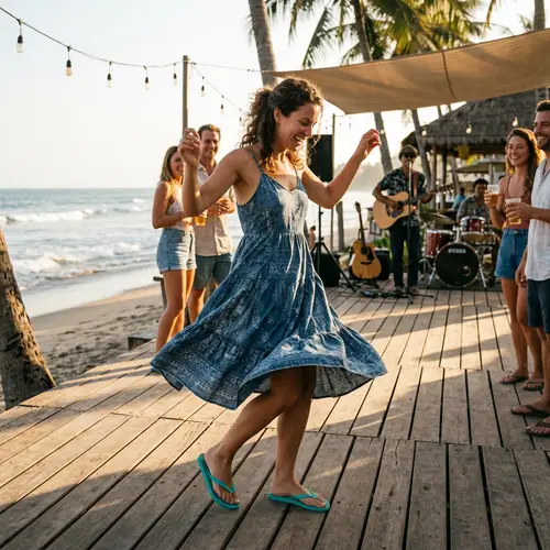 Dancing Woman in Flip Flops