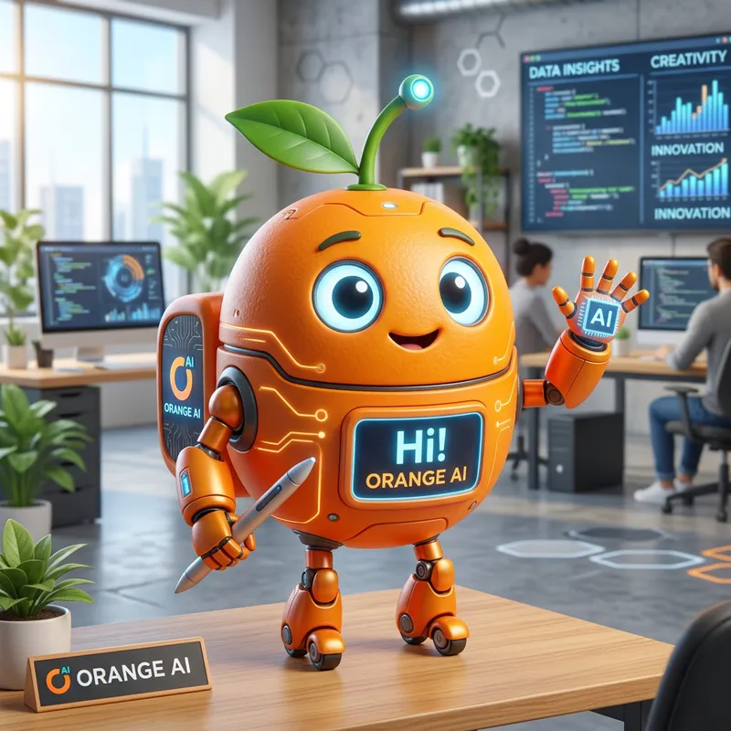 Creative Orange AI Mascot Design