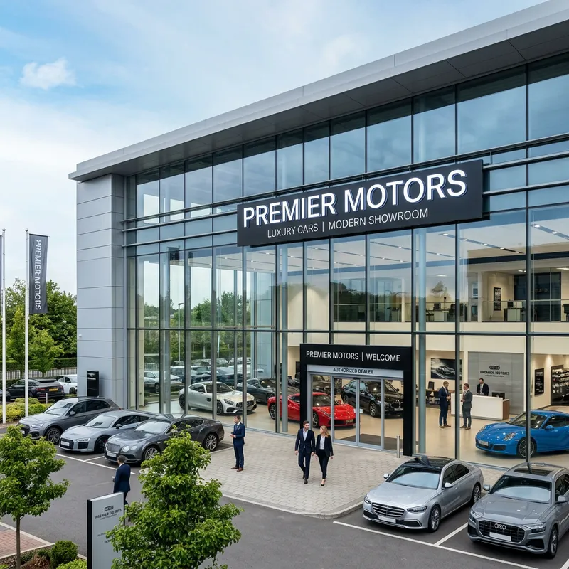 Luxury Car Dealership with Modern Showroom