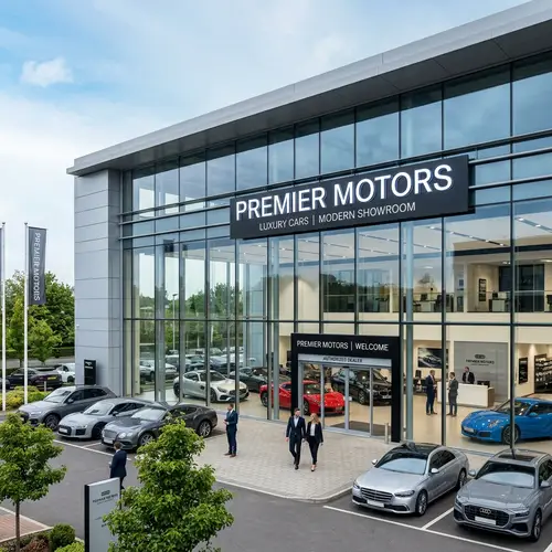 Luxury Car Dealership with Modern Showroom