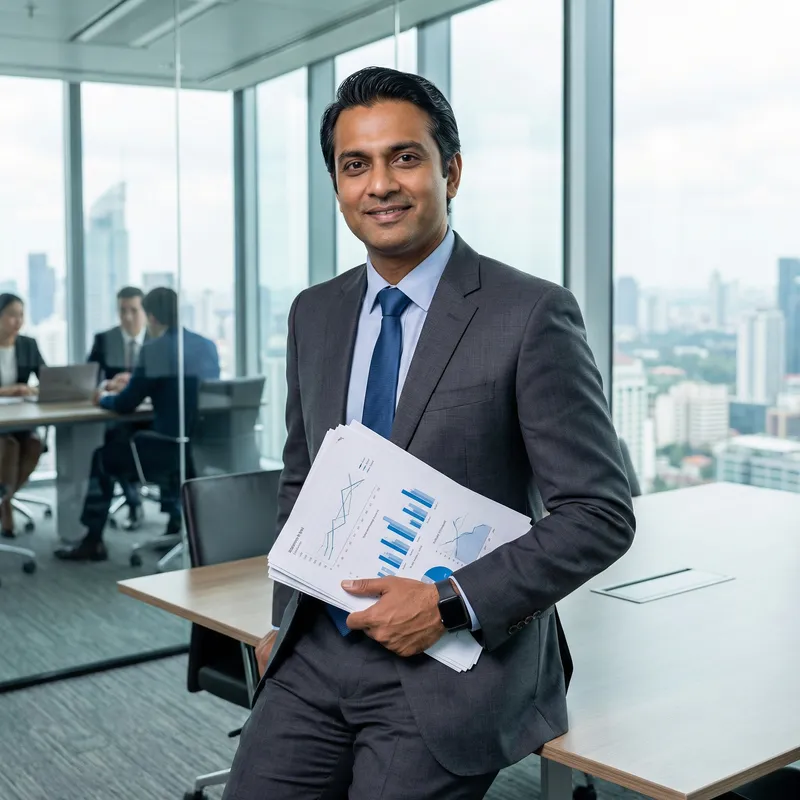 Confident Financial Leader in Business Attire