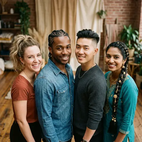 Global Hair Diversity: Blonde Ponytail, Cornrow Braids, Sleek Undercut, Traditional Braid