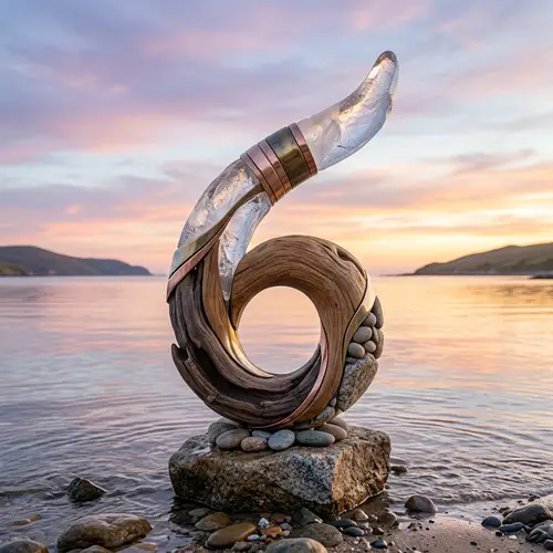 Unique Number Six Art in Serene Setting