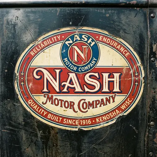 Vintage Nash Motor Company Sticker - Classic Oval Design