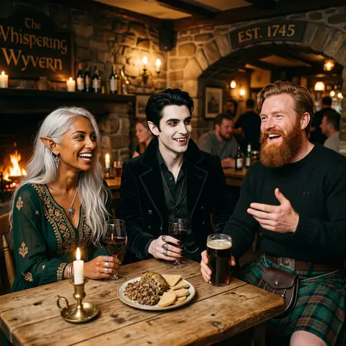 Vampire and Scottish Man with Hispanic Woman