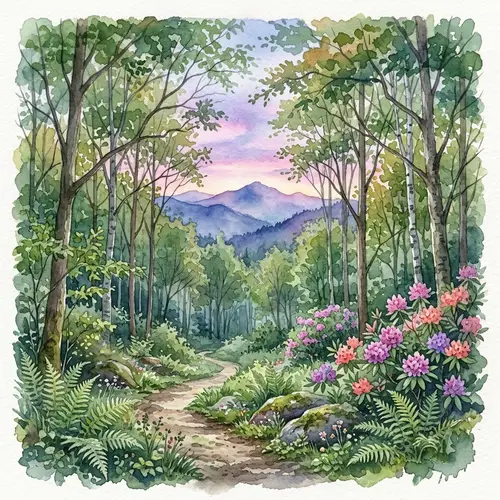 Serene Forest Watercolor Painting