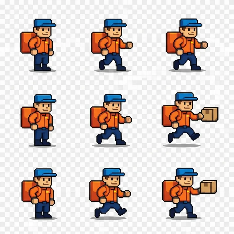 2D Delivery Guy Character for Pixel Games