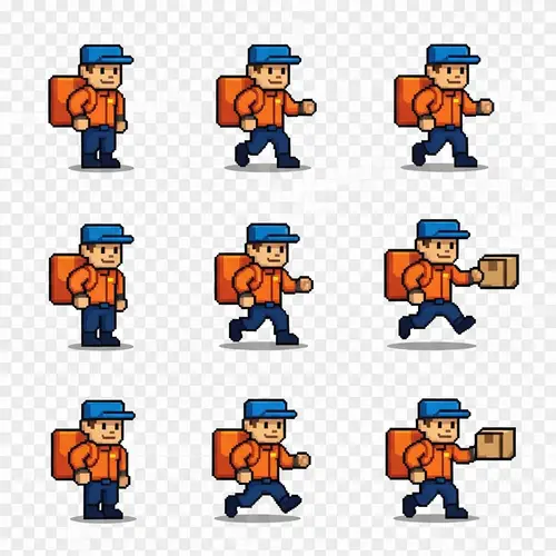 2D Delivery Guy Character for Pixel Games