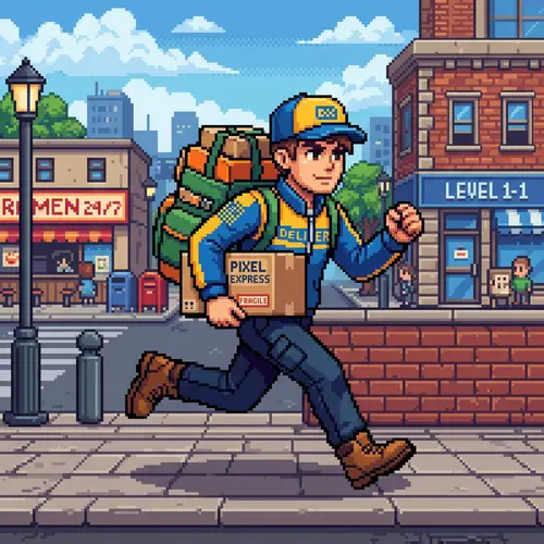 2D Delivery Guy Character for Pixel Games