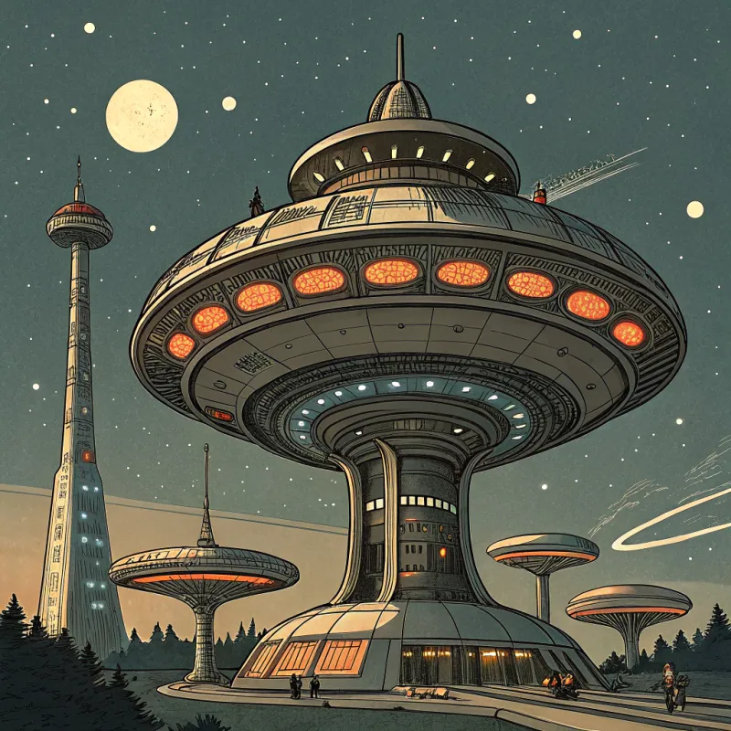 Retro Sci-Fi Communications Array Art