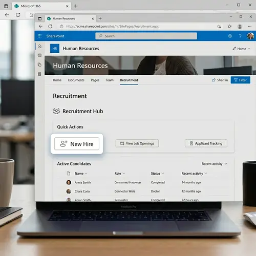 SharePoint New Hire Button