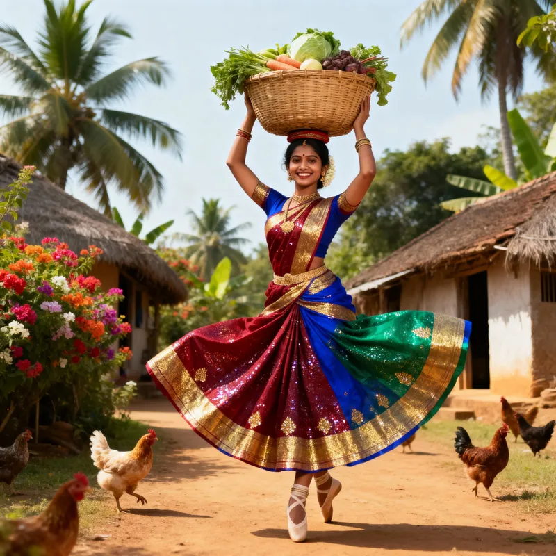 Beautiful Tamil Nadu Woman in Traditional Saree