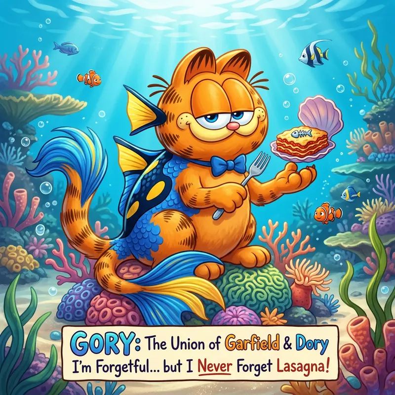 Garfield and Dory Fusion: A Unique Character Garfield and Dory Fusion: A Unique Character