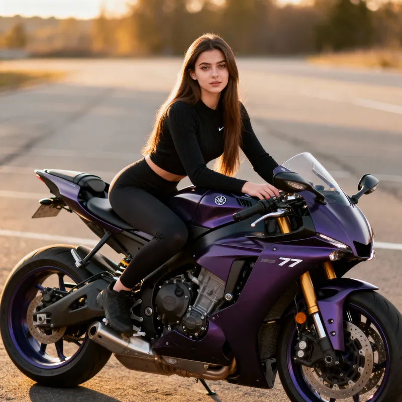 18-Year-Old Ukrainian Girl with Yamaha R7