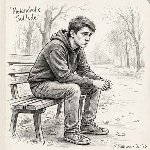 Melancholic Solitude: Emotional Breakdown Depicted