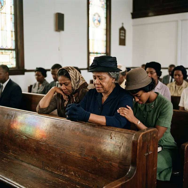 Black Women Praying at Church