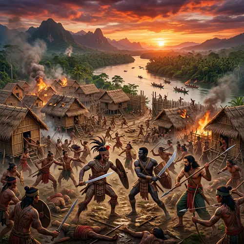 Pre-Colonial Visayan Village War Scene